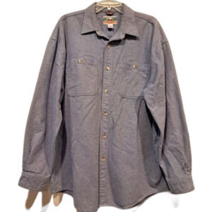 Eastern Mountain Sports EMS Vintage Brush Popper Button-down long slv Shirt sz L